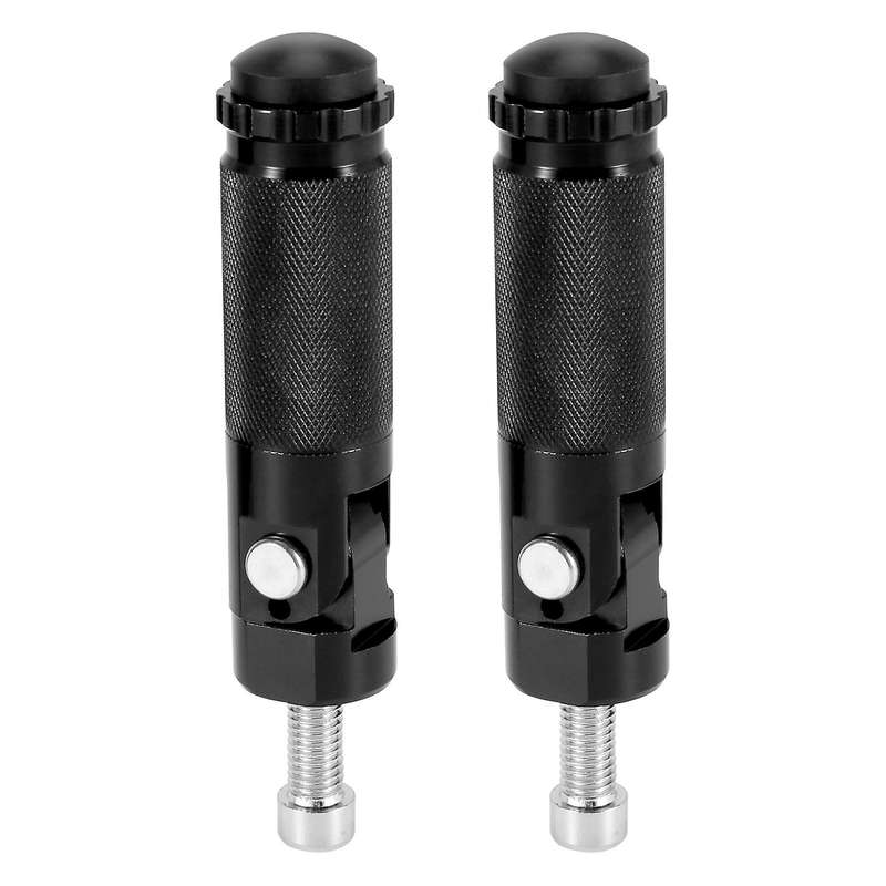 Black 8Mm Cnc Universal Motorcycle Bike Folding Foot Pegs Rear Rest Cruiser Chopper Cafe School Tou