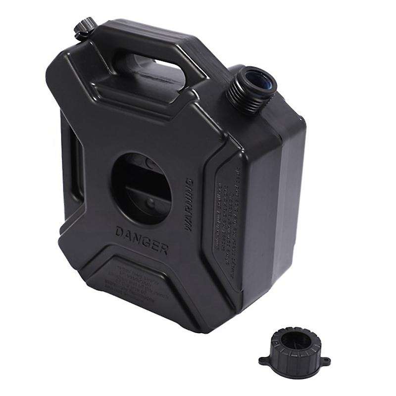 Black 5L Car and Motorcycle Fuel Spare Fuel Tank Plastic Tank Can Spare Plastic Barrel Fuel Tank 1Pc