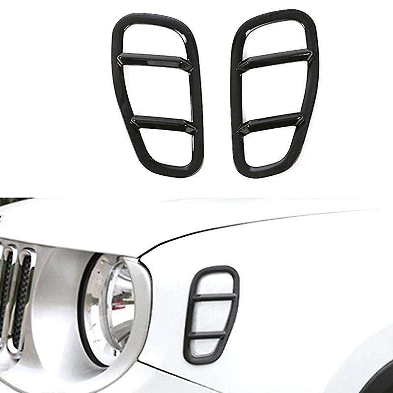 Black ABS Car Front Side Light Lamp Cover Trim for 2015 Up