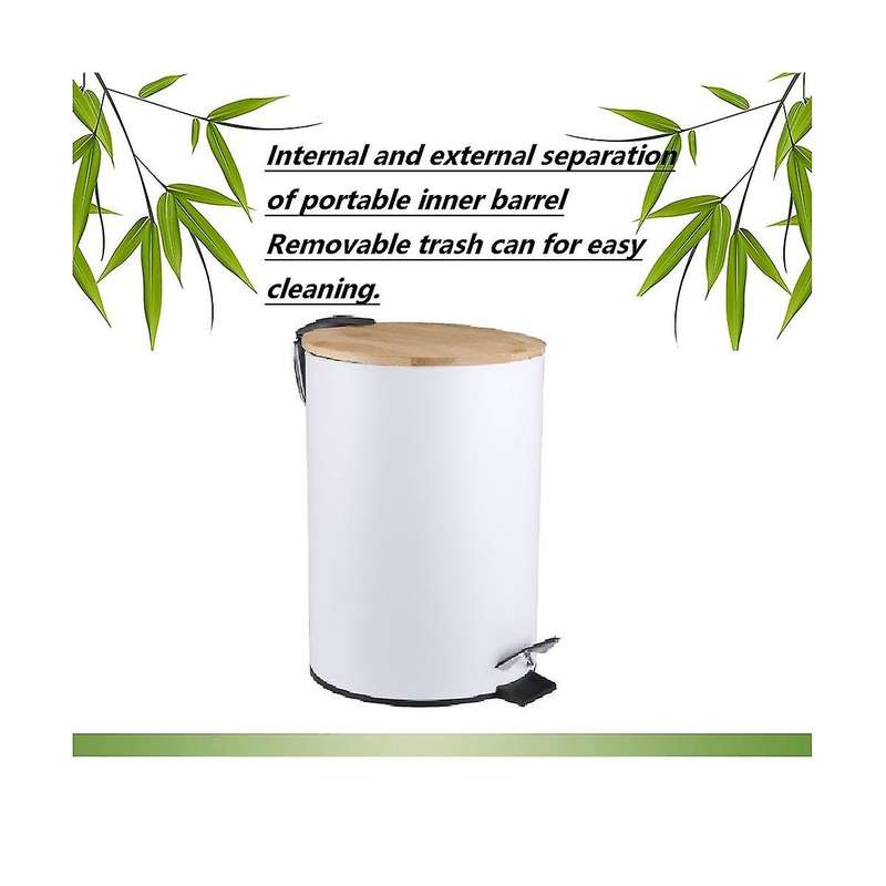 Black Bathroom Trash Can - Small Trash Can with Lid for Bathroom - Stainless Steel Bathroom Garbage
