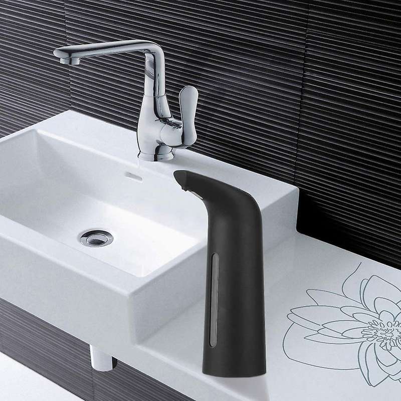 Black Automatic Soap Dispenser Touchless, Auto Liquid Soap Dispenser for Kitchen Bathroom 400Ml