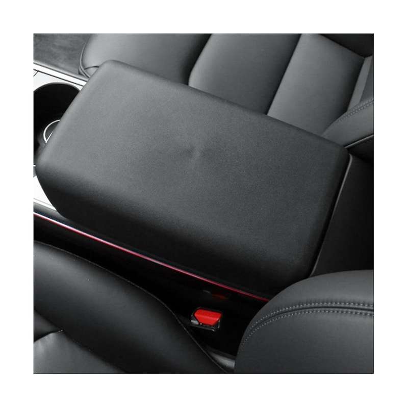 Black Armrest Cover Center Console Protective Pad Car Decorative Sticker Car Supplies for Model3/y