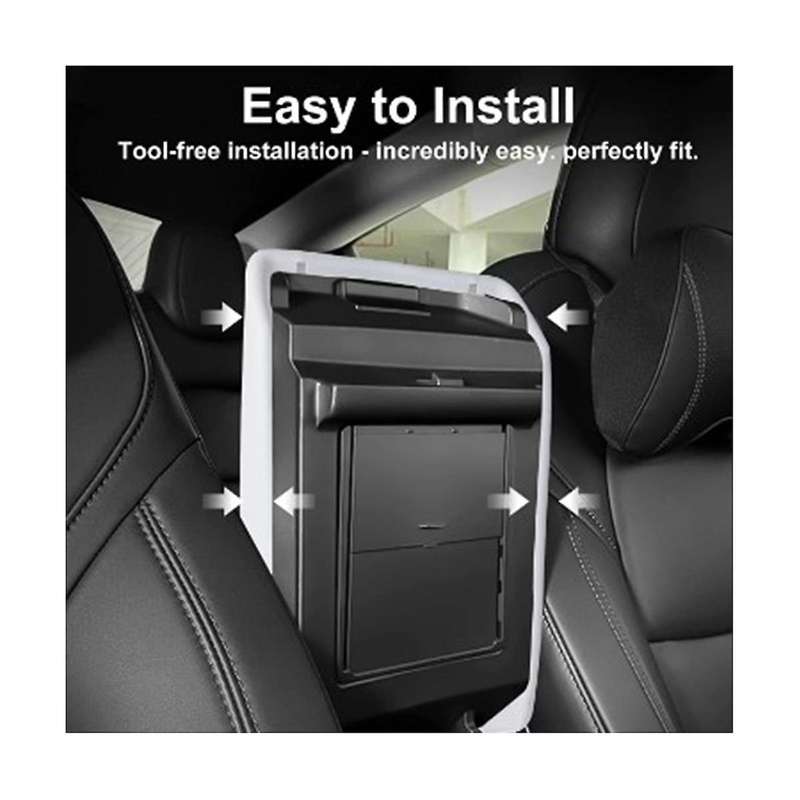 Black Armrest Cover Center Console Protective Pad Car Decorative Sticker Car Supplies for Model3/y