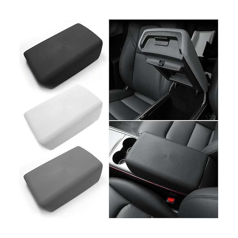 Black Armrest Cover Center Console Protective Pad Car Decorative Sticker Car Supplies for Model3/y