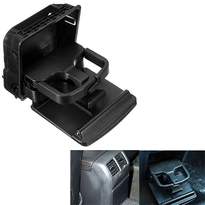 Black Car Console Armrest Rear Cup Holder Box for Golf MK5 MK6