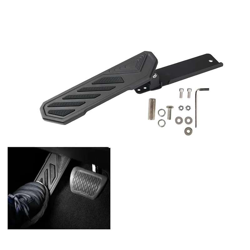 Black Car Brake Pedal Left Side Footrest Kick Panel for JT Anti-Slip for Wrangler JL JLU 4XE 2018-20
