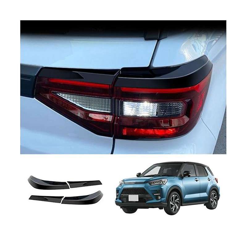 Black Car Body Rear Tail Light Frame Stick Taillight Cover Trim Eyebrow for Raize 200