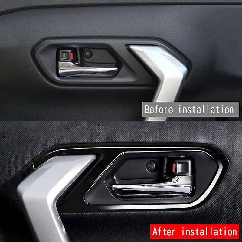 Black Car Door Inner Handle Decorative Cover Inner Door Bowl Trim Frame for RAIZE 2021