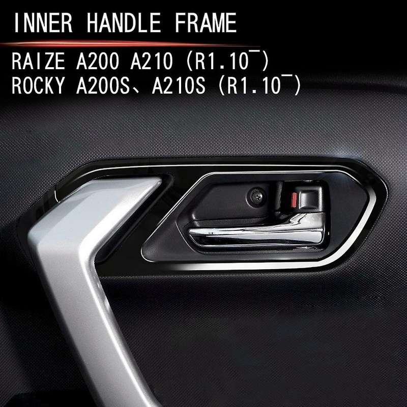 Black Car Door Inner Handle Decorative Cover Inner Door Bowl Trim Frame for RAIZE 2021