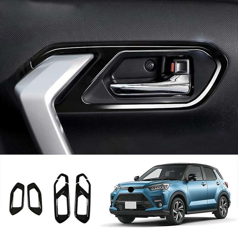 Black Car Door Inner Handle Decorative Cover Inner Door Bowl Trim Frame for RAIZE 2021