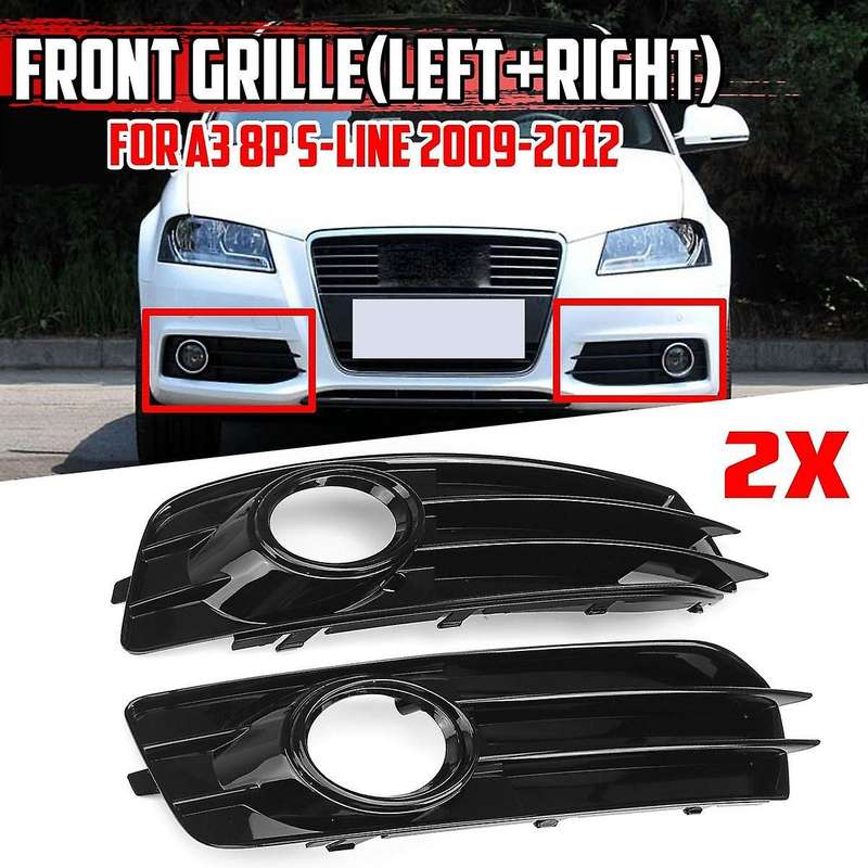 Black Car Front Bumper Fog Light Mesh Grille for A3 8p 2009-2012 Fog Lamp Grille Covers 8p0807681 8p