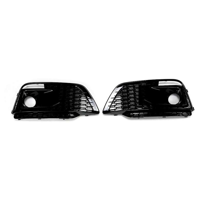 Black Car Front Bumper Grille Fog Lamp Light Cover Grille for Q5L 2018-2020 RSQ5 Style Grill