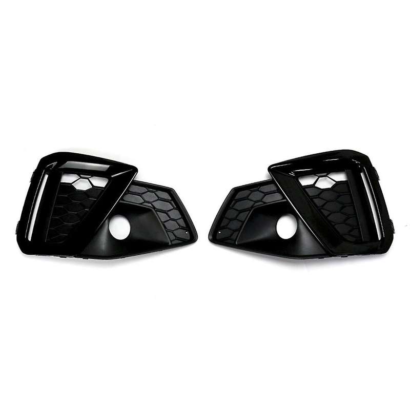 Black Car Front Bumper Grille Fog Lamp Light Cover Grille for A4 A4L 20-21 Sport