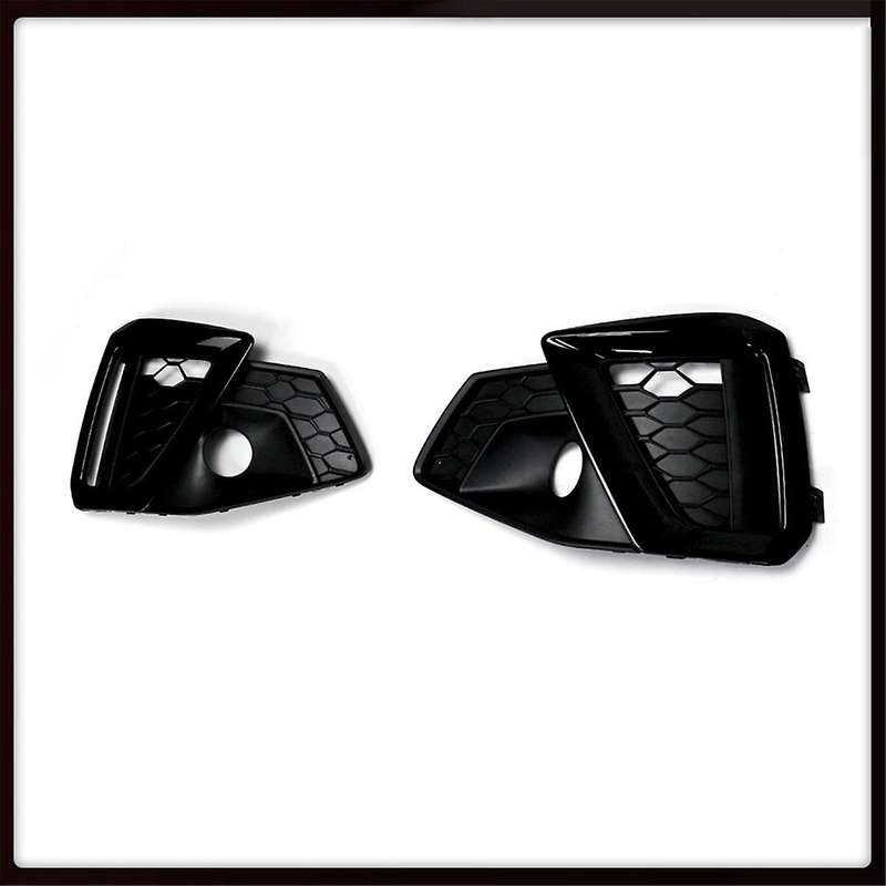 Black Car Front Bumper Grille Fog Lamp Light Cover Grille for A4 A4L 20-21 Sport