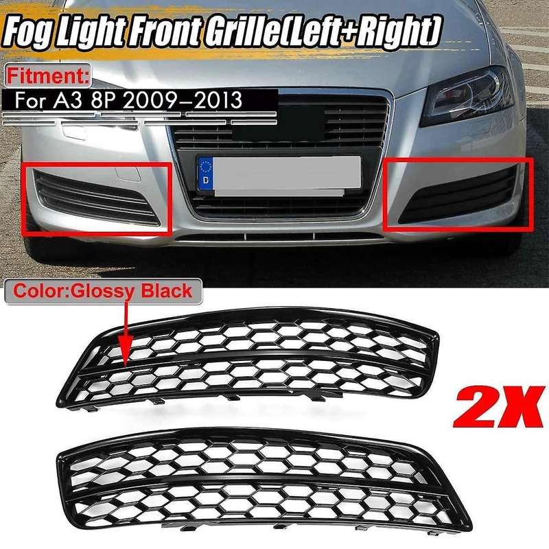 Black Car Front Bumper Fog Light Mesh Grille for A3 8p 2009-2013 Fog Lamp Honeycomb Cover 8p0807681