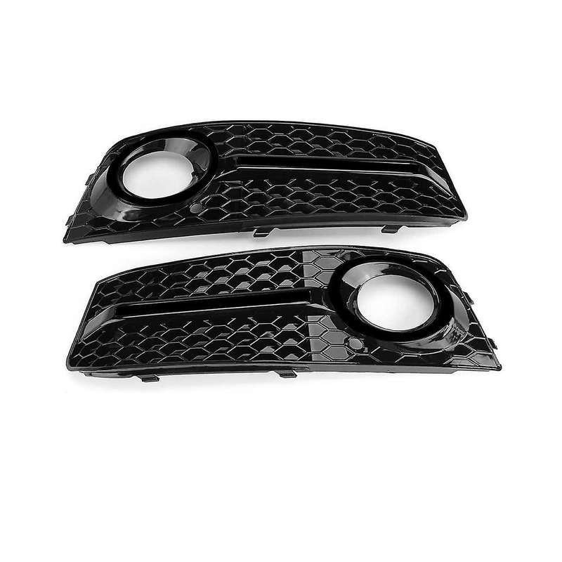 Black Car Front Fog Light Mesh Grille Cover for A4 B8 2009-2011 Fog Lamp Honeycomb Grille Cover