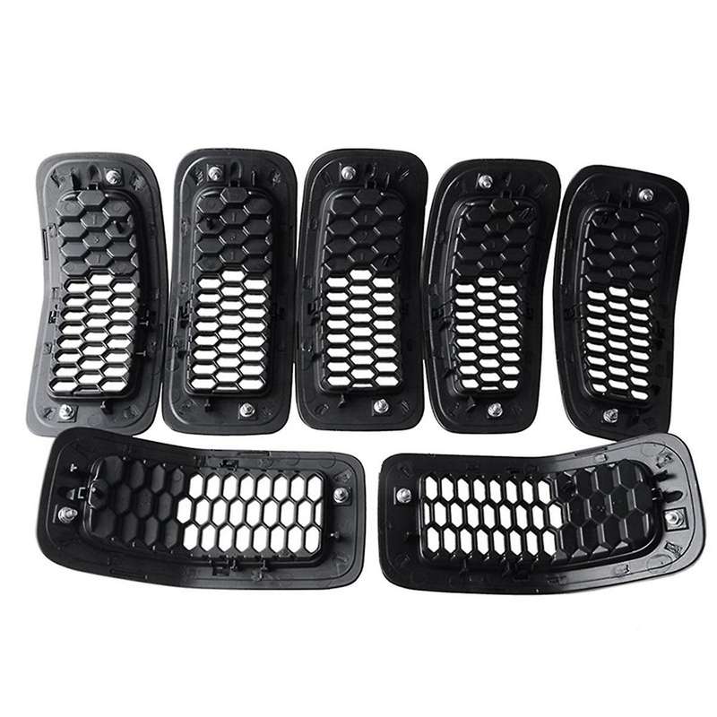 Black Car Front Insert Mesh Grille Decoration Cover Front Radiator Inlet Grill Trim Cover for 2014-2