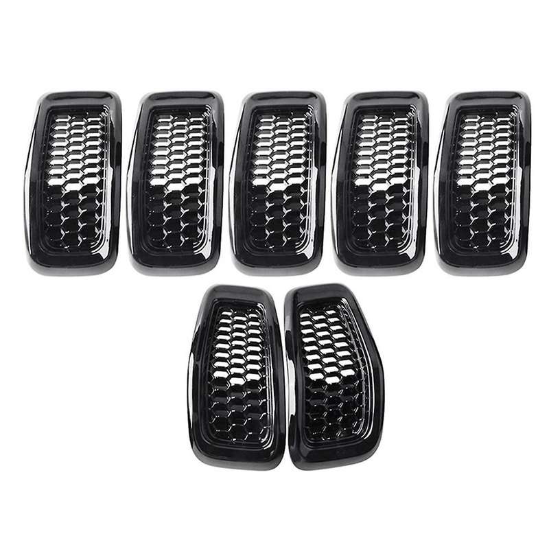 Black Car Front Insert Mesh Grille Decoration Cover Front Radiator Inlet Grill Trim Cover for 2014-2