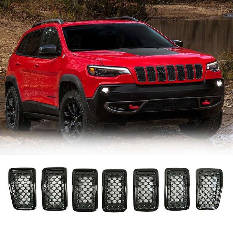 Black Car Front Insert Mesh Grille Decoration Cover Front Radiator Inlet Grill Trim for 2019 2020 20