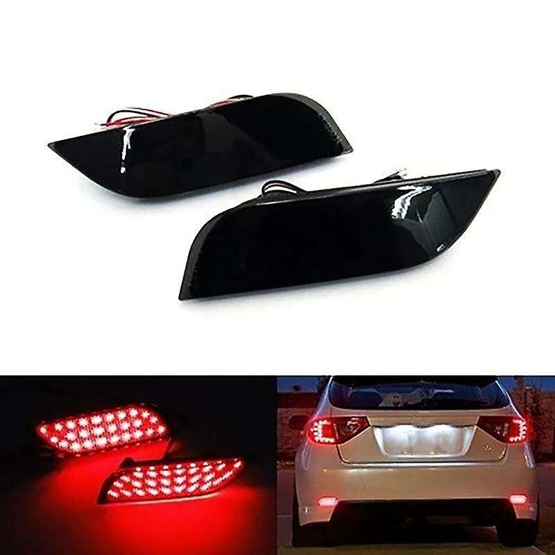 Black Car LED Rear Bumper Reflector Light Auto Driving Brake Fog Trim Tail Lamp for