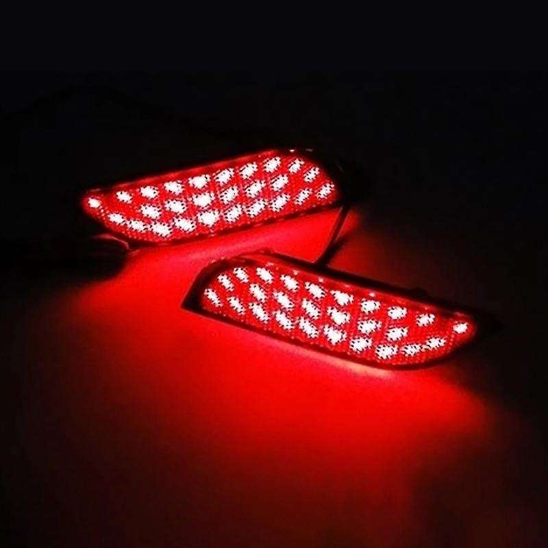 Black Car LED Rear Bumper Reflector Light Auto Driving Brake Fog Trim Tail Lamp for