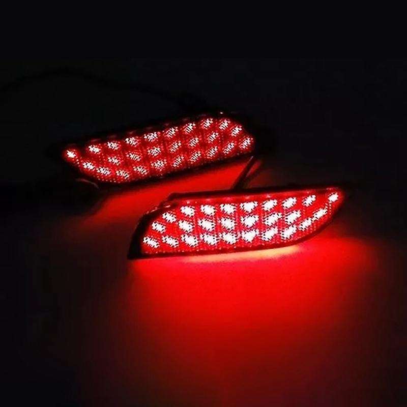 Black Car LED Rear Bumper Reflector Light Auto Driving Brake Fog Trim Tail Lamp for
