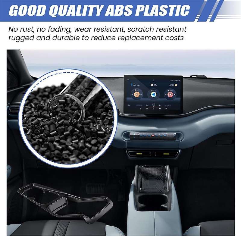 Black Car Interior Wireless Charging Pad Frame Cup Holder Cover Trim for Dolphin Mini / Seagull