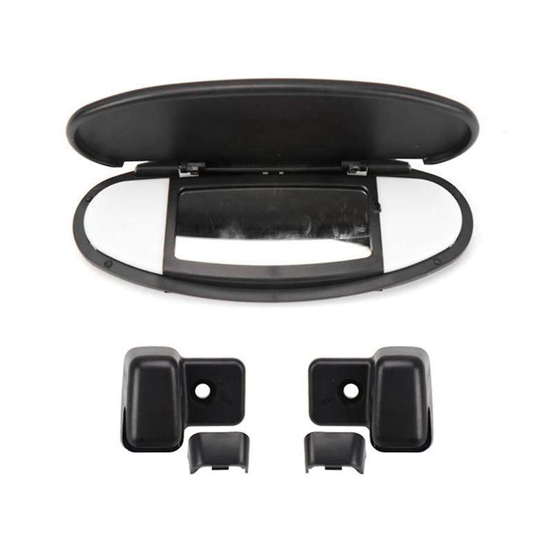 Black Car Sun Visor Vanity Mirror Cover Makeup Sun Visor Hook Clip Bracket for Mini R55 R56 R60 2007