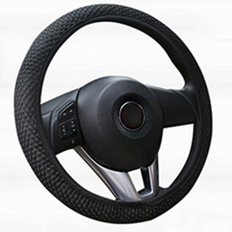 Black Car Steering Wheel Cover, Dust-Proof and Wear-Resistant, 15 Inches in Diameter, Suitable for V