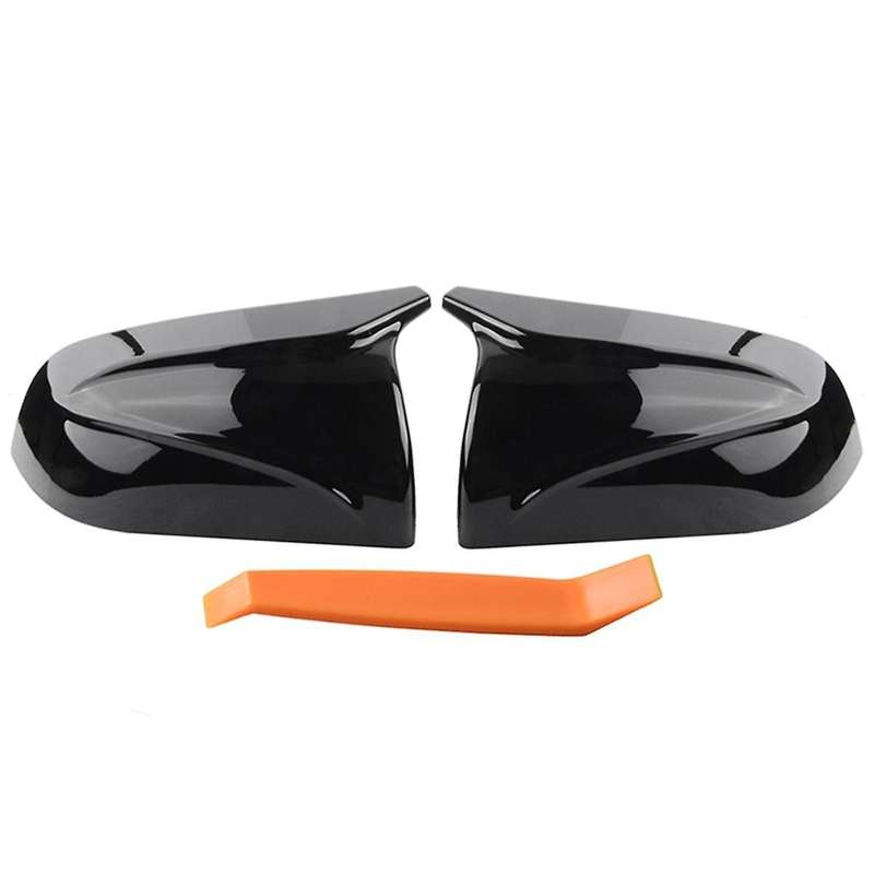 Black Car Rearview Mirror Cover Decor Cap Side Wing Mirror Cover Replacement for 2017-2021