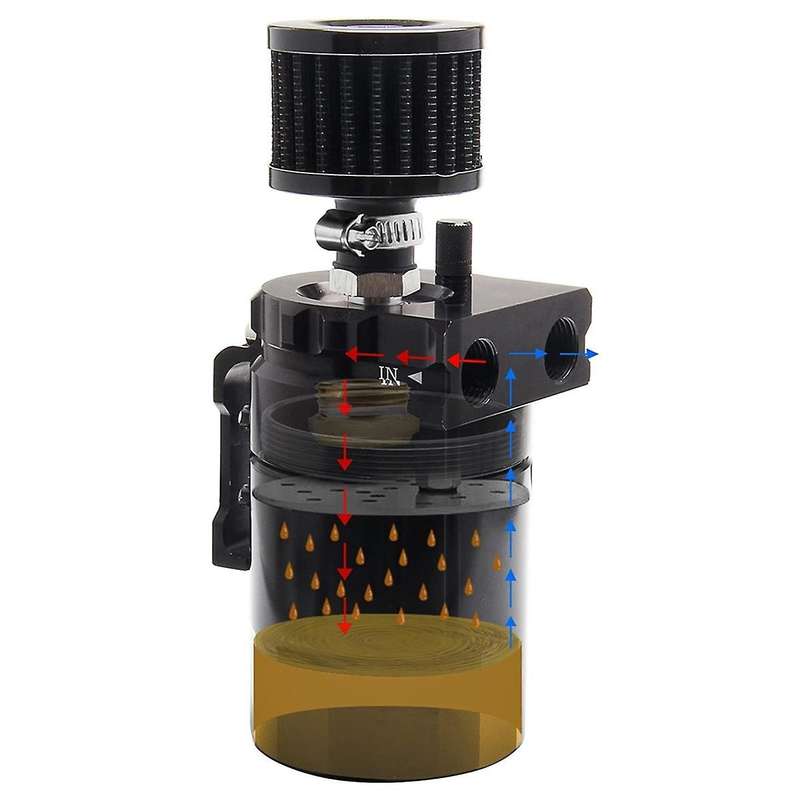 Black Car Universal 300ML Oil Breathable Can Engine Air Separator with Vent Hole Engine Air Oil Sep