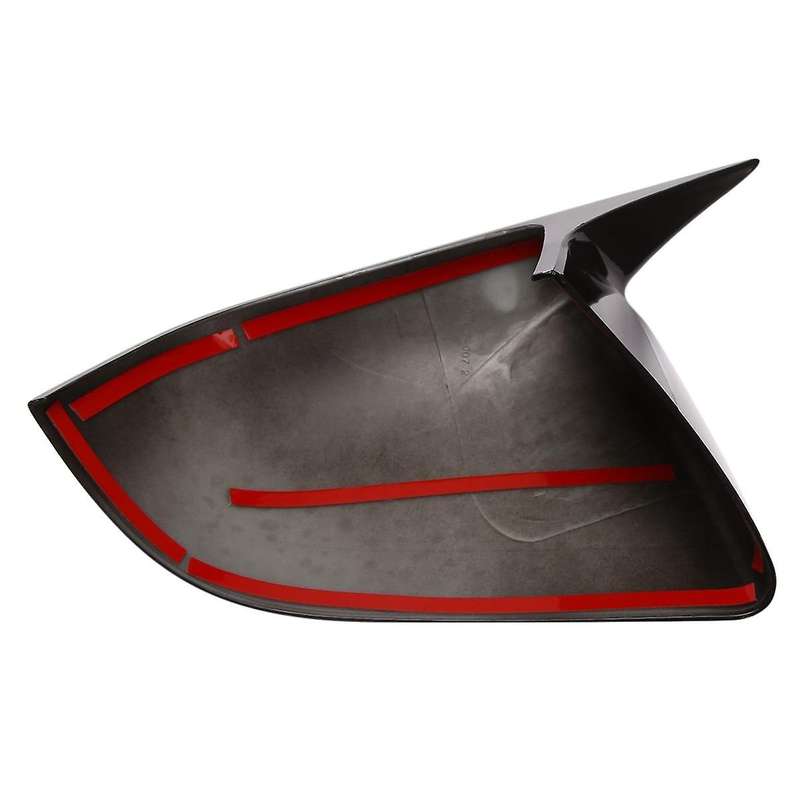 Black Carbon Fiber Black Car Horn Style Rearview Side Mirror Cover Caps for Model Y 2021 2022