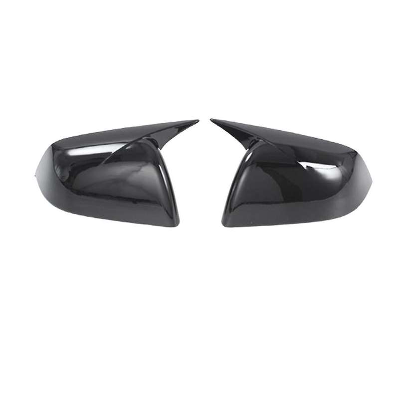 Black Carbon Fiber Black Car Horn Style Rearview Side Mirror Cover Caps for Model Y 2021 2022