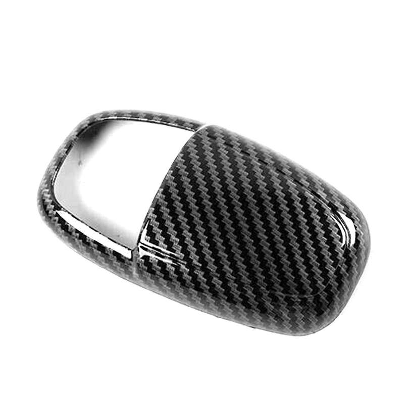 Black Carbon Fiber ABS Car Gear Shift Knob Cover Sticker Trim for Charger 2015-2020