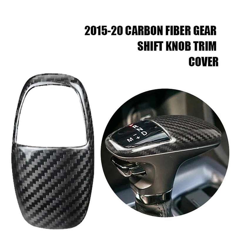 Black Carbon Fiber ABS Car Gear Shift Knob Cover Sticker Trim for Charger 2015-2020