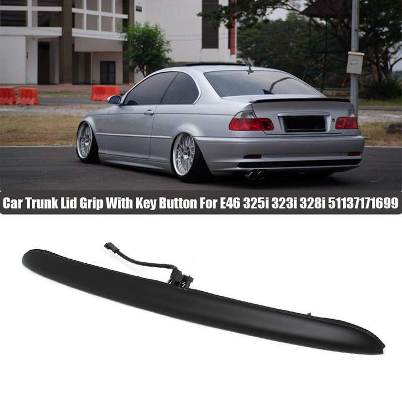 Black Car Trunk Lid Grip with Key Button Compatible-BMW E46 325I 323I