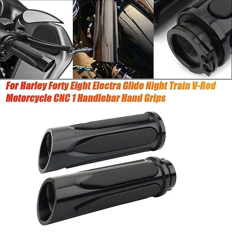 Black Cnc 1inch Handlebar Hand Grips for Forty Eight Glide Night Train V-rod Motorcycle Handle Cover