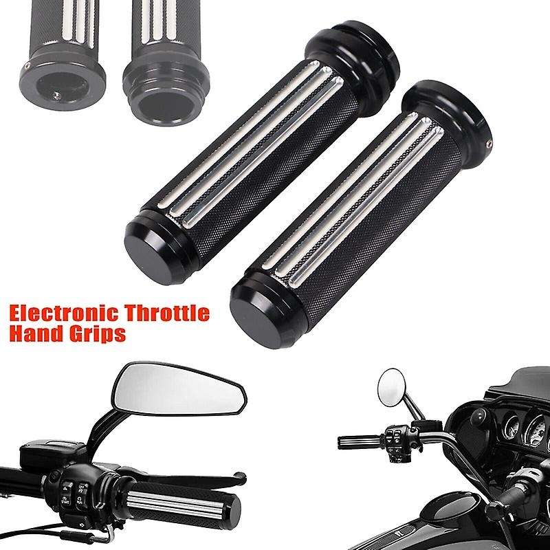 Black Cnc 1in Handlebar Electronic Throttle Hand Grips for Touring Flhr Fxdls Fxse Flstnse Motorcycl