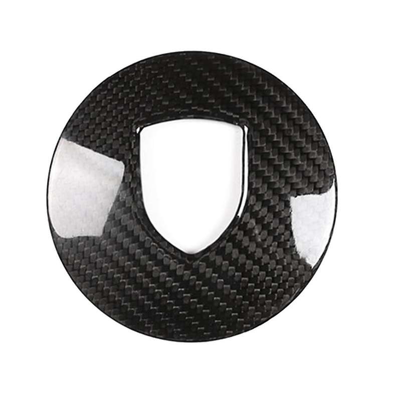 Black Carbon Fiber Steering Wheel Cover Trim for 718 2019-2023 Logo Circle Sticker
