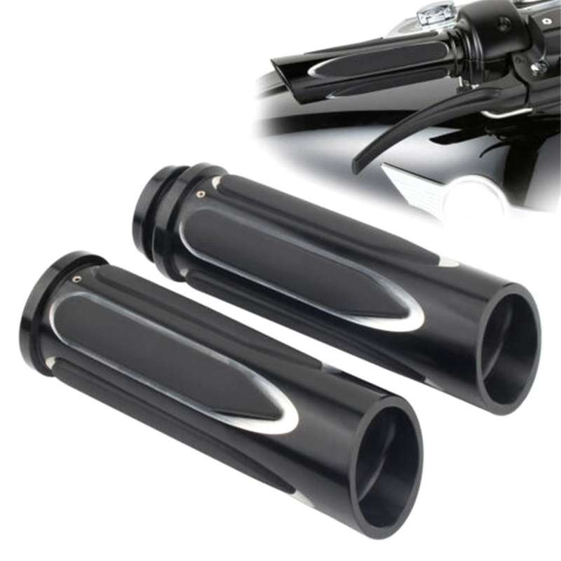Black Comfort Hand Grips for Touring 1 Inch Electronic Throttle