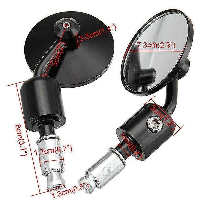 Black CNC Motorcycle Handlebar Bar End Mirrors 7/8 22mm for Motorcycle