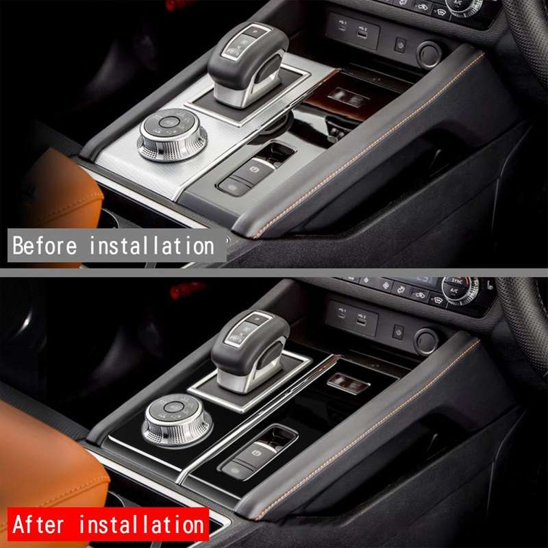 Black Console Gear Shift Panel Trim Cover Frame Decor Sticker for 2022 2023 RHD