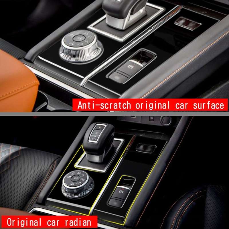 Black Console Gear Shift Panel Trim Cover Frame Decor Sticker for 2022 2023 RHD