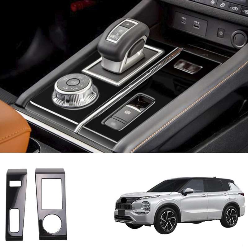 Black Console Gear Shift Panel Trim Cover Frame Decor Sticker for 2022 2023 RHD