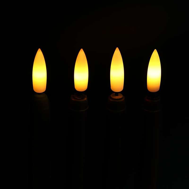 Black Cone Flameless Candles - 11 Inches (about 27.9 Cm), 6, Battery Powered, Led Flash with Wick, T