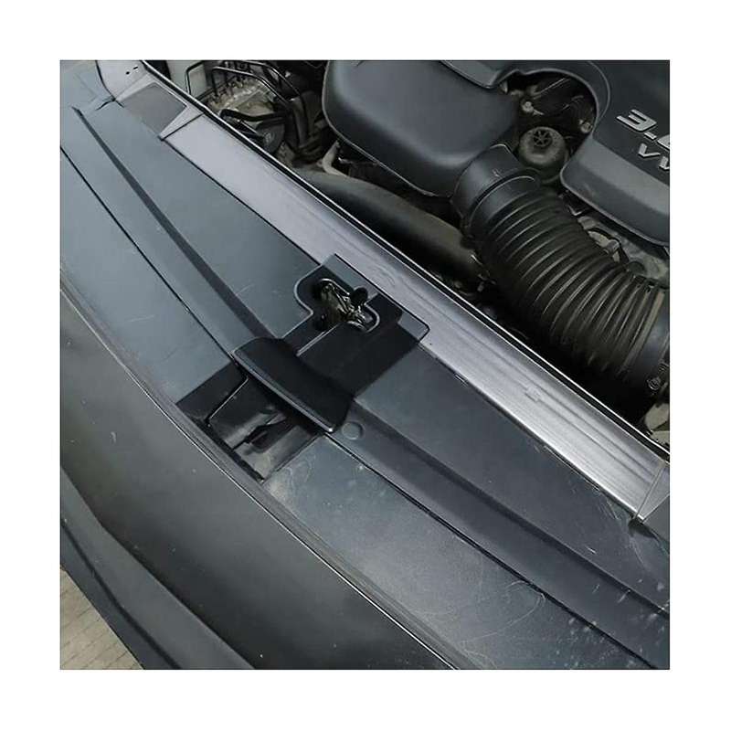 Black Engine Hood Lock Protection Cover Trim for 2009-2021