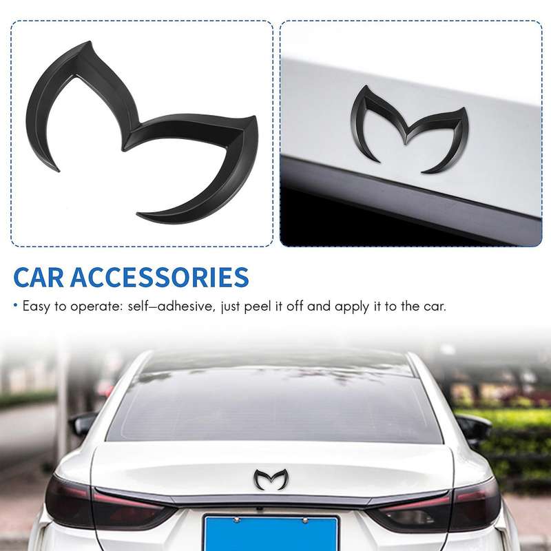 Black Evil M Logo Emblem Badge Decal for Mazda All Model Car Body Rear Trunk Decal Sticker Nameplat