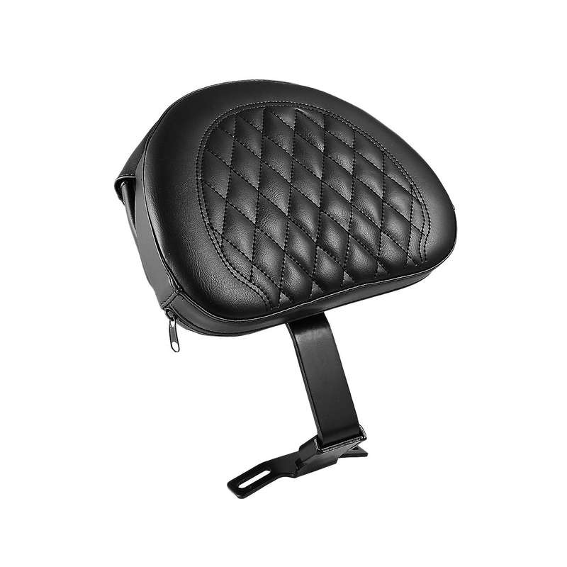 Black Driver Backrest Motorcycle Adjustable Plug-In Backrest with Pocket Fit for Softail 2007-2017