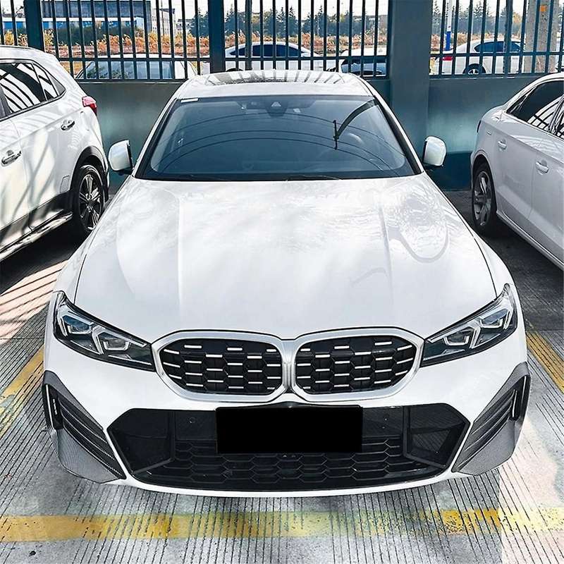 Black for 3 Series G20 G21 2023+ Front Fog Lamp Grille Decorative Cover Stickers Side Canards Split