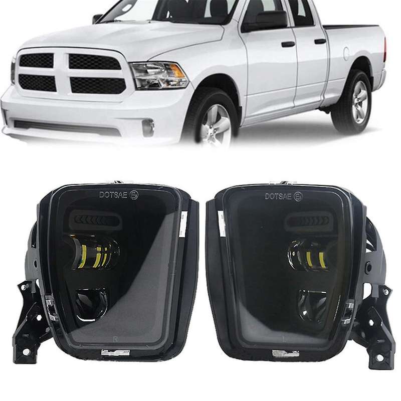 Black for Ram 1500 2013-2018 Led Fog Lights White Drl Bumper Driving Lamps Waterproof Car Accessorie